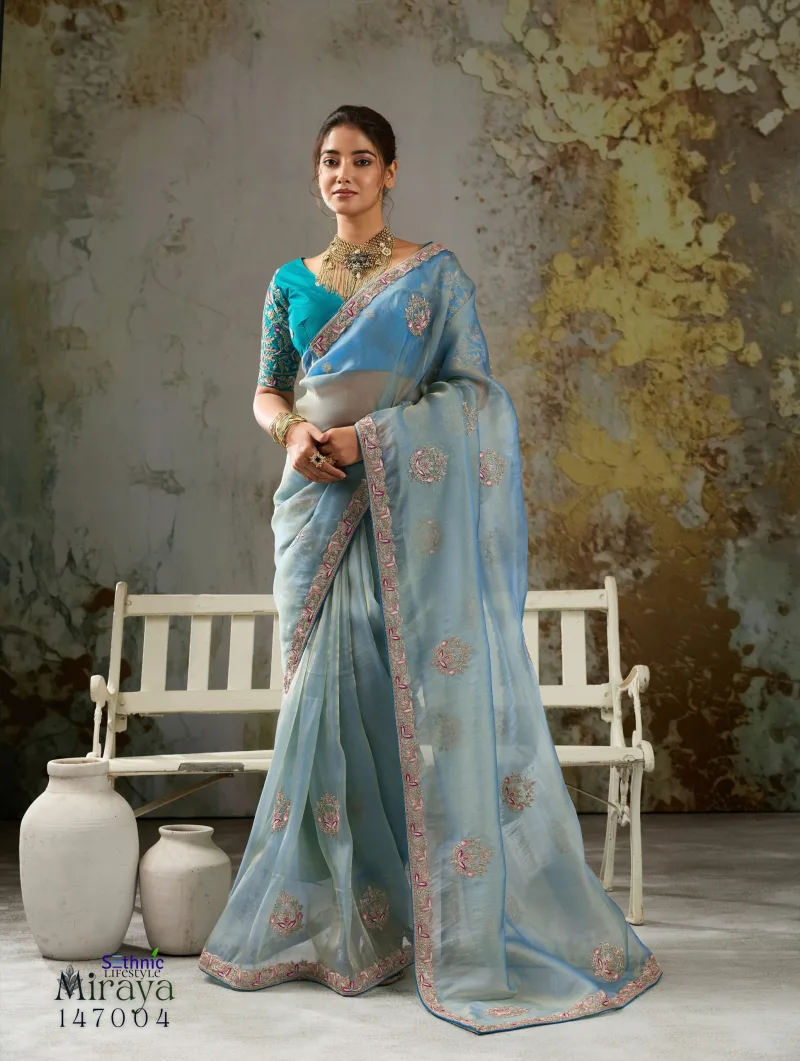 Miraya By Sethnic Metallic Tissue Designer Saree